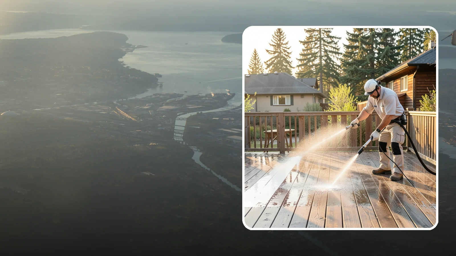 Pressure-Treated Deck Cleaning in Fife, Pierce County, WA - Clean pressure-treated decks to strip greying and growth while keeping the softwood intact.