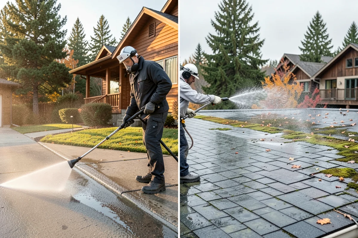 Pressure-Treated Deck Cleaning in Fircrest, Pierce County, WA - Clear the deck and protect plantings