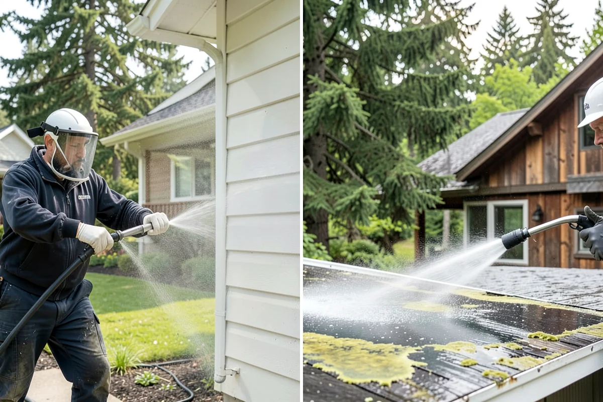 Pressure-Treated Deck Cleaning in Gig Harbor, Pierce County, WA - Clear the deck and protect plantings
