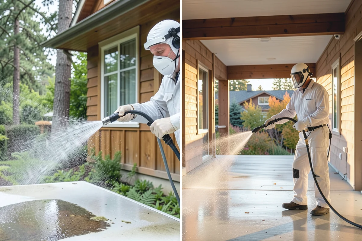 Pressure-Treated Deck Cleaning in Granite Falls, Snohomish County, WA - Clear the deck and protect plantings