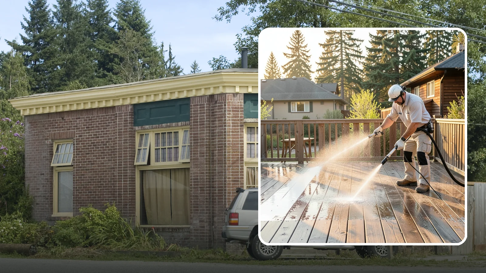Pressure-Treated Deck Cleaning in Hamilton, Skagit County, WA - Clean pressure-treated decks to strip greying and growth while keeping the softwood intact.