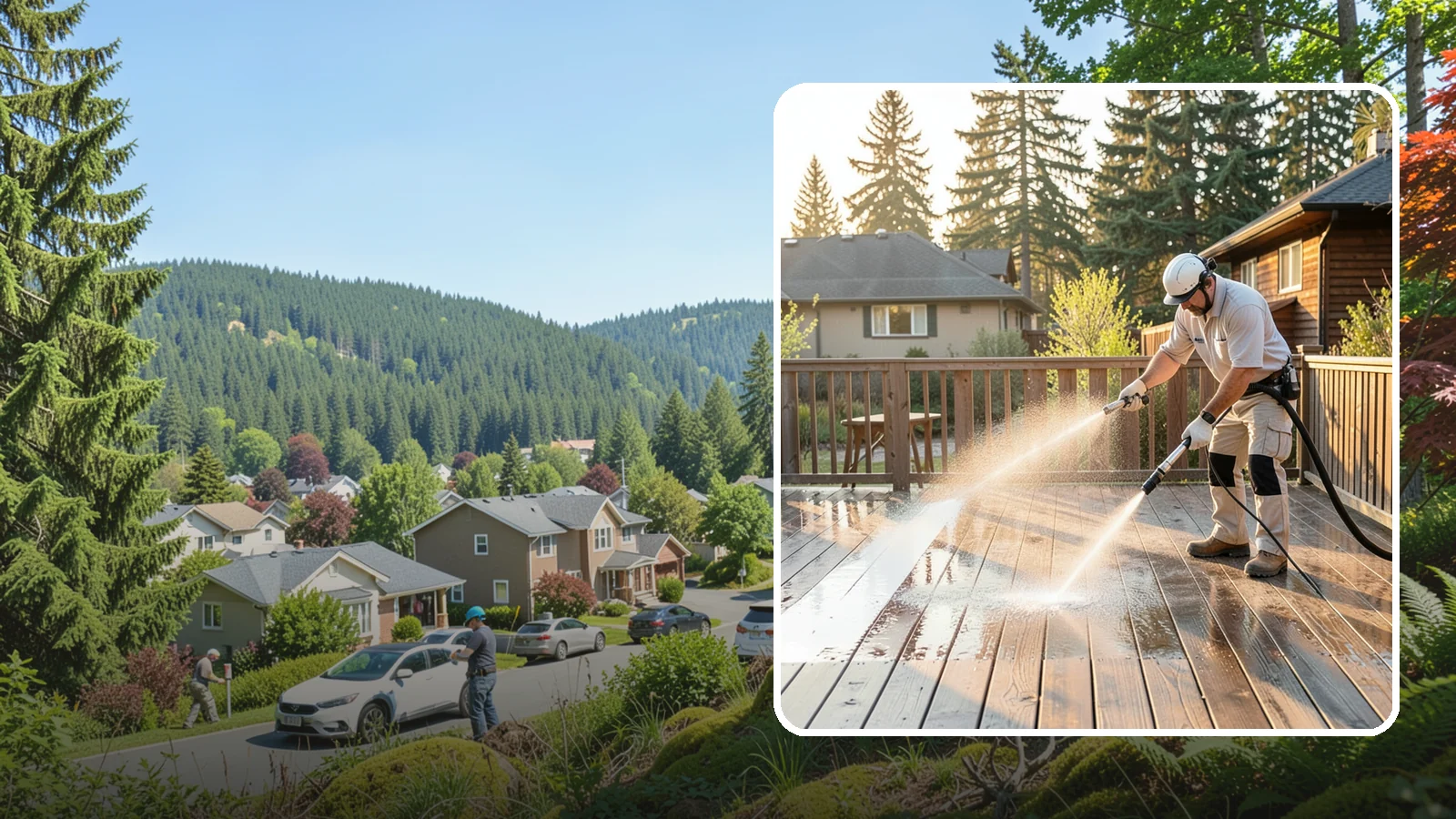 Pressure-Treated Deck Cleaning in Index, Snohomish County, WA - Clean pressure-treated decks to strip greying and growth while keeping the softwood intact.