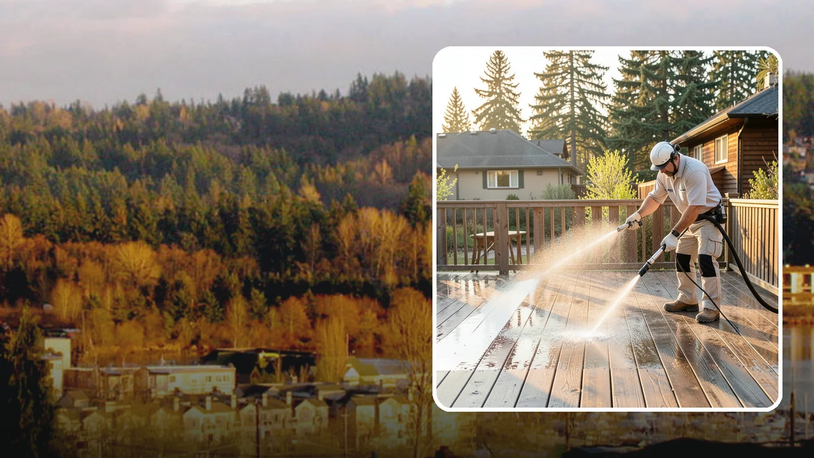 Pressure-Treated Deck Cleaning in Kenmore, King County, WA - Clean pressure-treated decks to strip greying and growth while keeping the softwood intact.