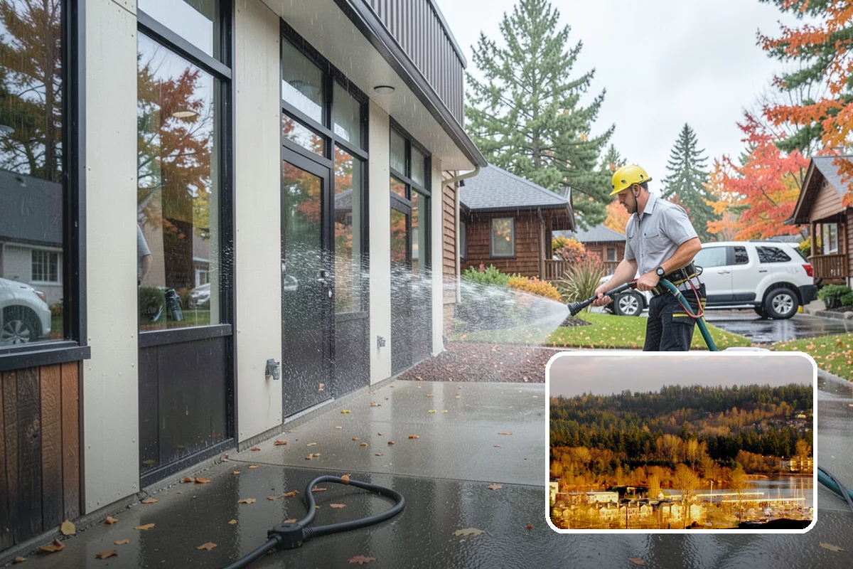 Pressure-Treated Deck Cleaning in Kenmore, King County, WA - Strips greying and algae from treated boards