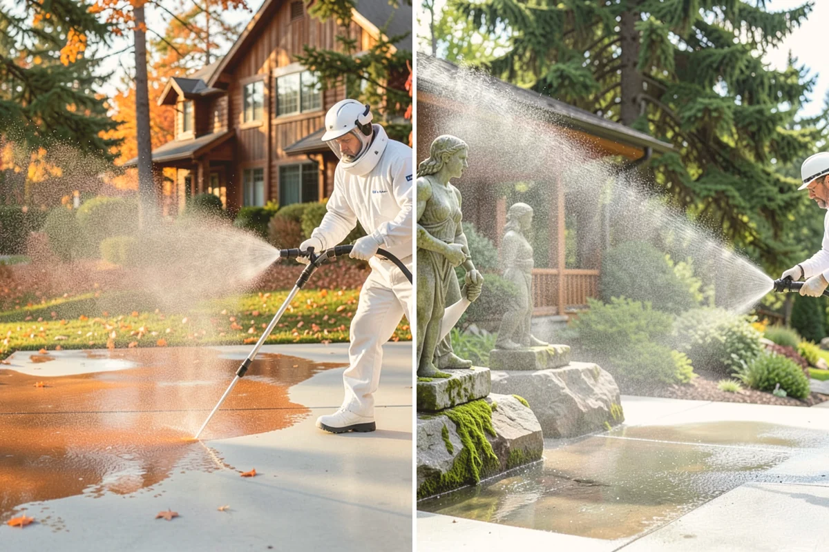 Pressure-Treated Deck Cleaning in Kent, King County, WA - Clear the deck and protect plantings