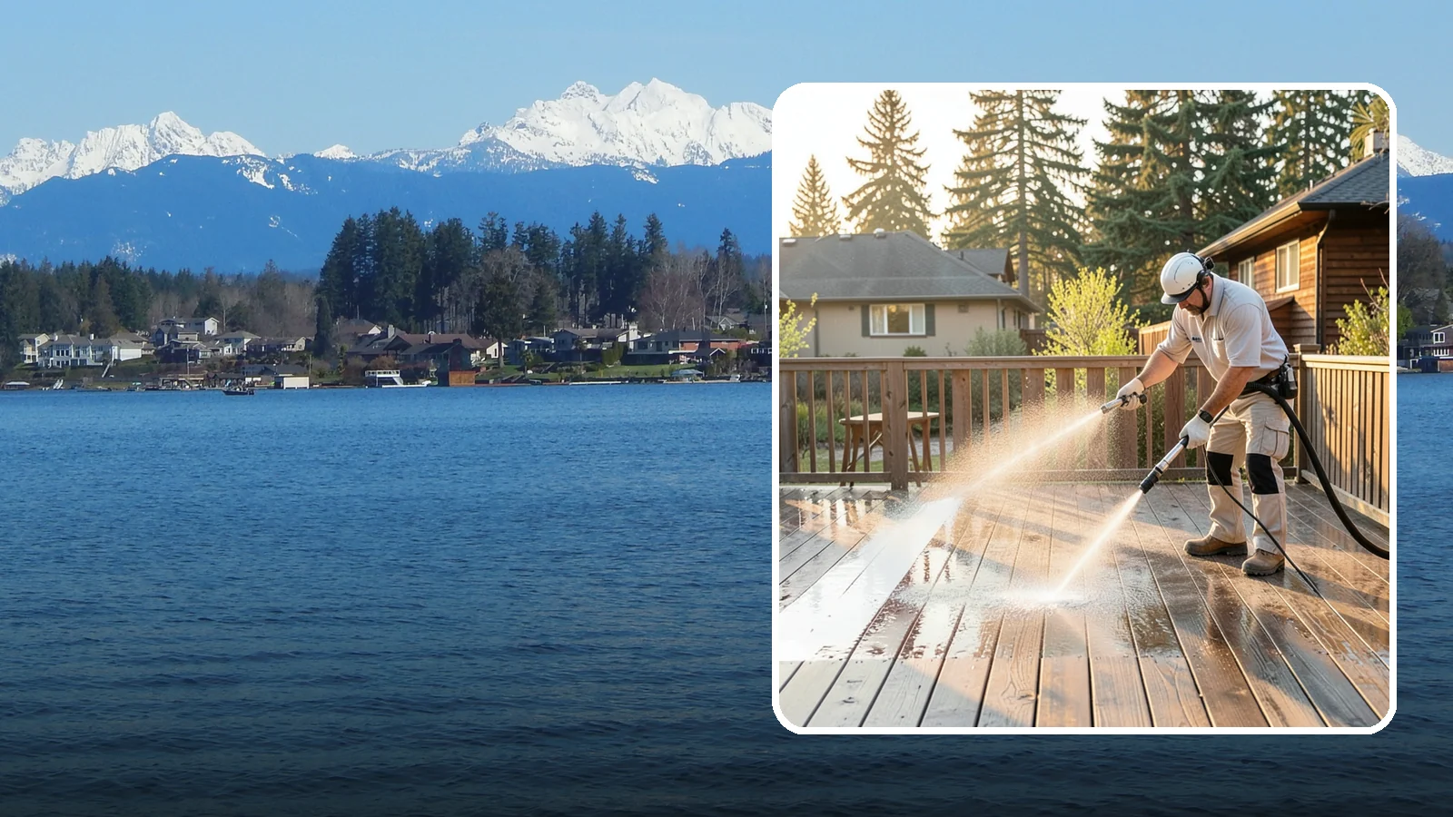 Pressure-Treated Deck Cleaning in Lake Stevens, Snohomish County, WA - Clean pressure-treated decks to strip greying and growth while keeping the softwood intact.
