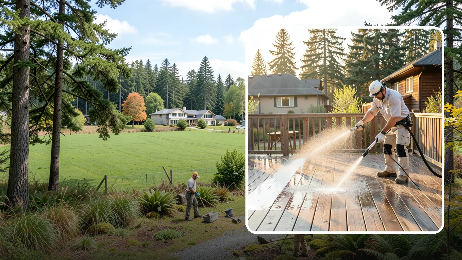 Pressure-Treated Deck Cleaning in Lyman, Skagit County, WA - Clean pressure-treated decks to strip greying and growth while keeping the softwood intact.
