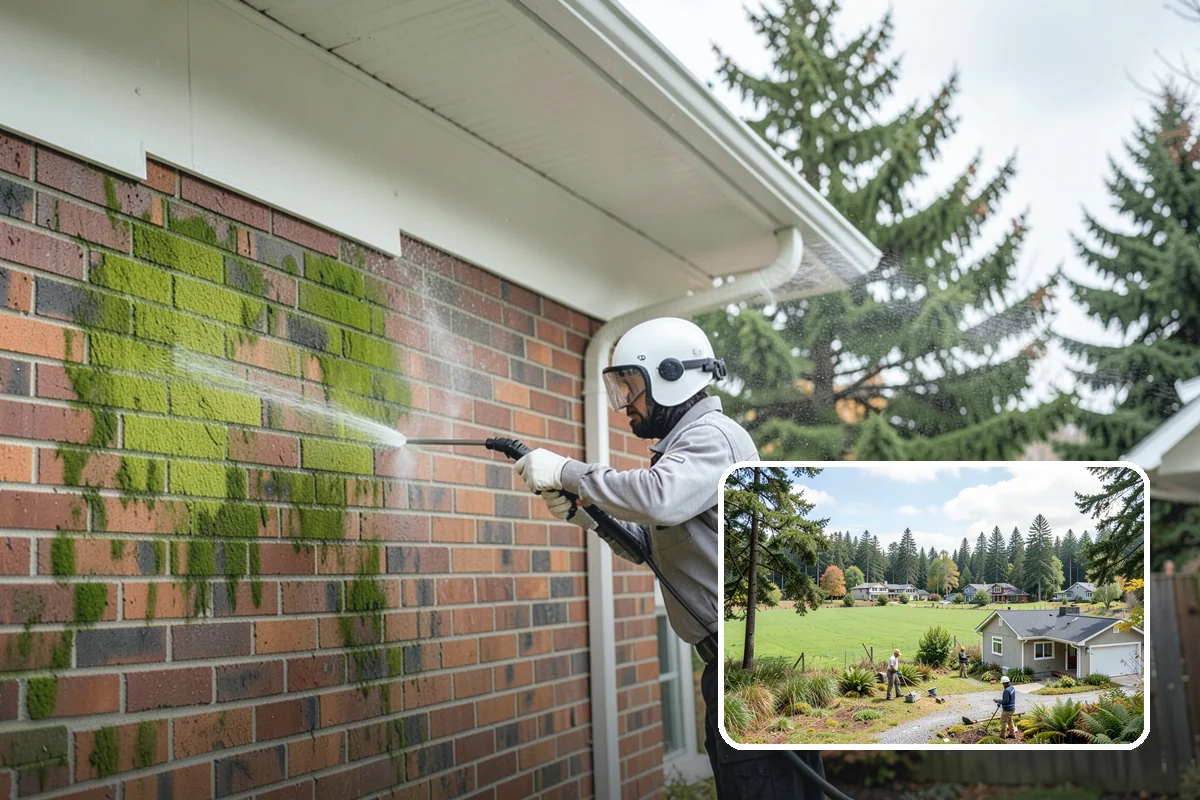 Pressure-Treated Deck Cleaning in Lyman, Skagit County, WA - Strips greying and algae from treated boards