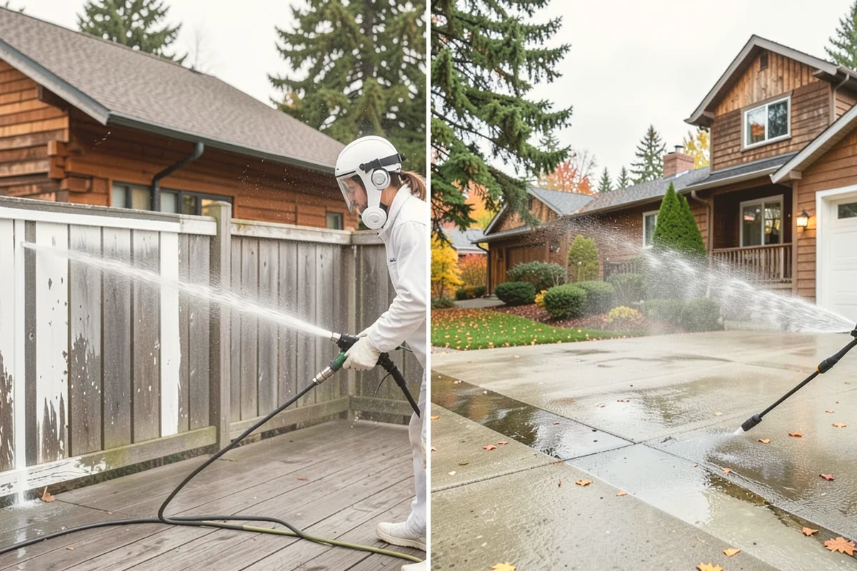 Pressure-Treated Deck Cleaning in Lynnwood, Snohomish County, WA - Clear the deck and protect plantings