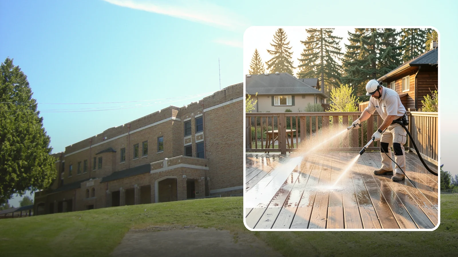 Pressure-Treated Deck Cleaning in Maple Valley, King County, WA - Clean pressure-treated decks to strip greying and growth while keeping the softwood intact.