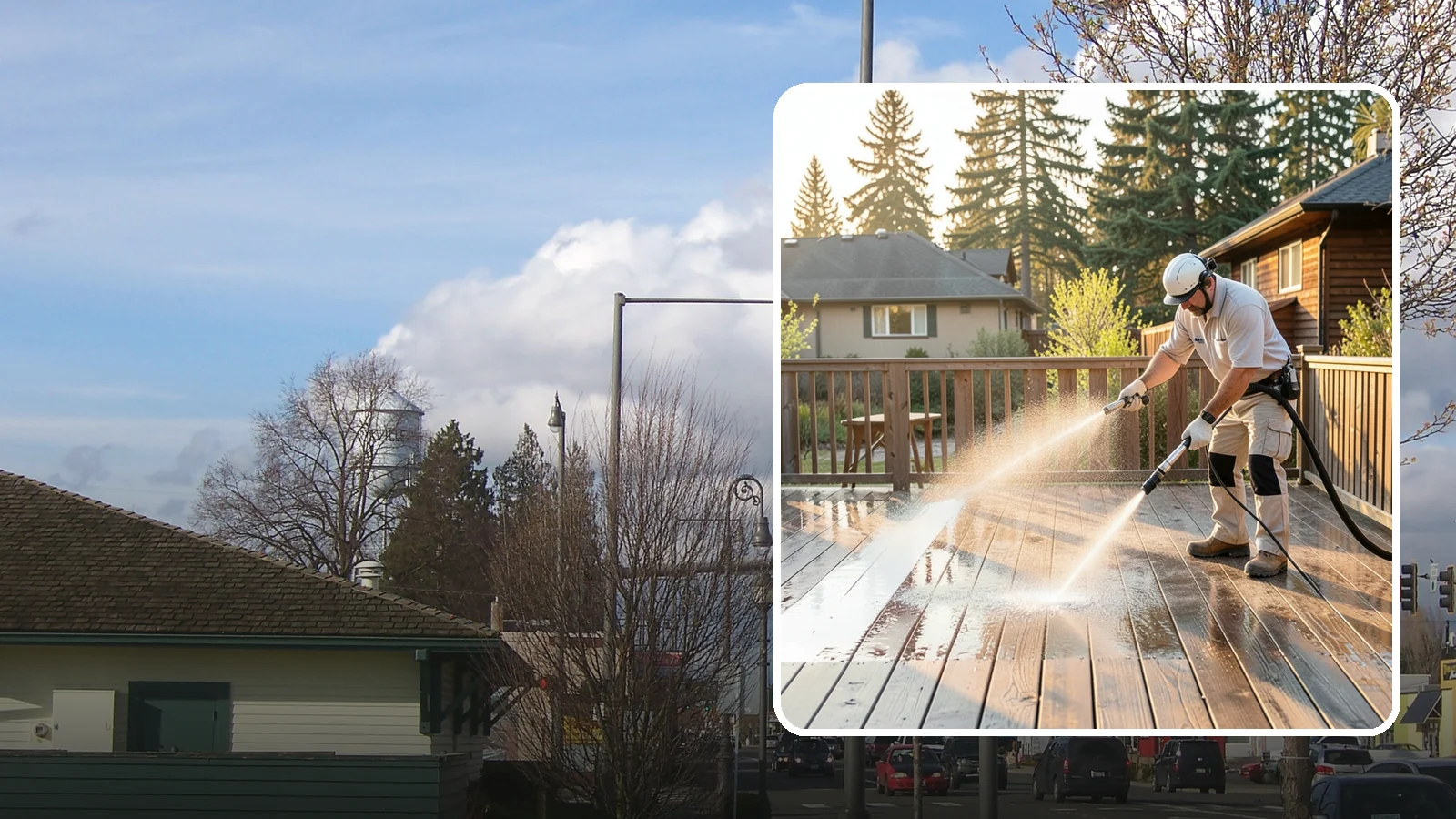 Pressure-Treated Deck Cleaning in Marysville, Snohomish County, WA - Clean pressure-treated decks to strip greying and growth while keeping the softwood intact.