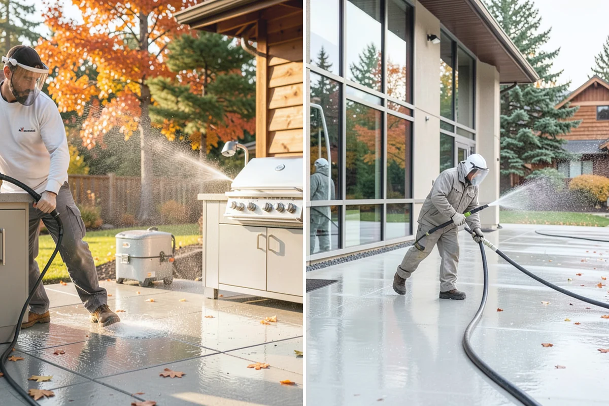 Pressure-Treated Deck Cleaning in Medina, King County, WA - Clear the deck and protect plantings