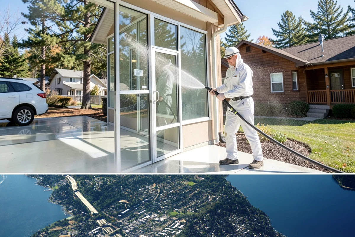 Pressure-Treated Deck Cleaning in Mercer Island, King County, WA - Clean pressure-treated decks in summer so boards dry fully before restaining.