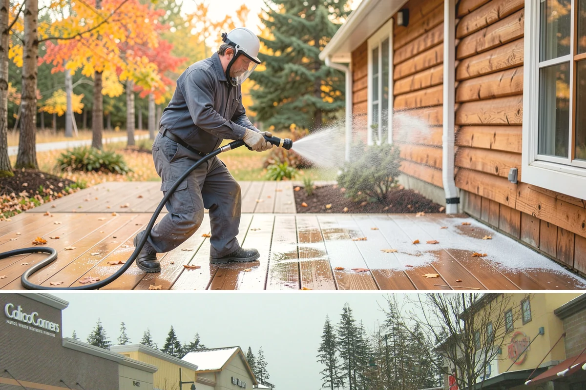 Pressure-Treated Deck Cleaning in Mill Creek, Snohomish County, WA - Clean pressure-treated decks in summer so boards dry fully before restaining.