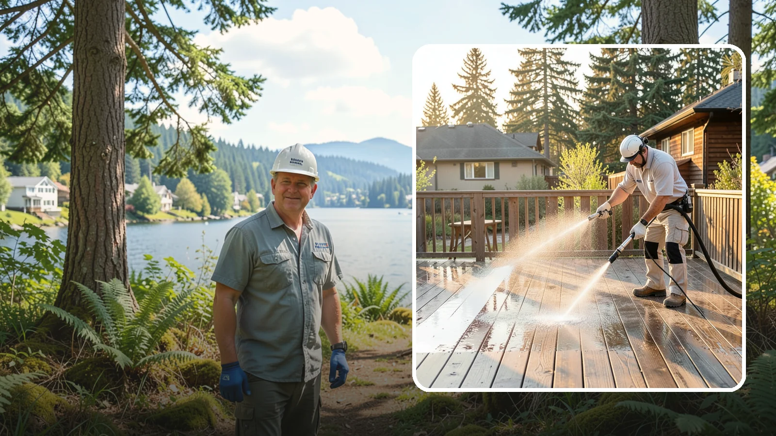 Pressure-Treated Deck Cleaning in Milton, King County, WA - Clean pressure-treated decks to strip greying and growth while keeping the softwood intact.