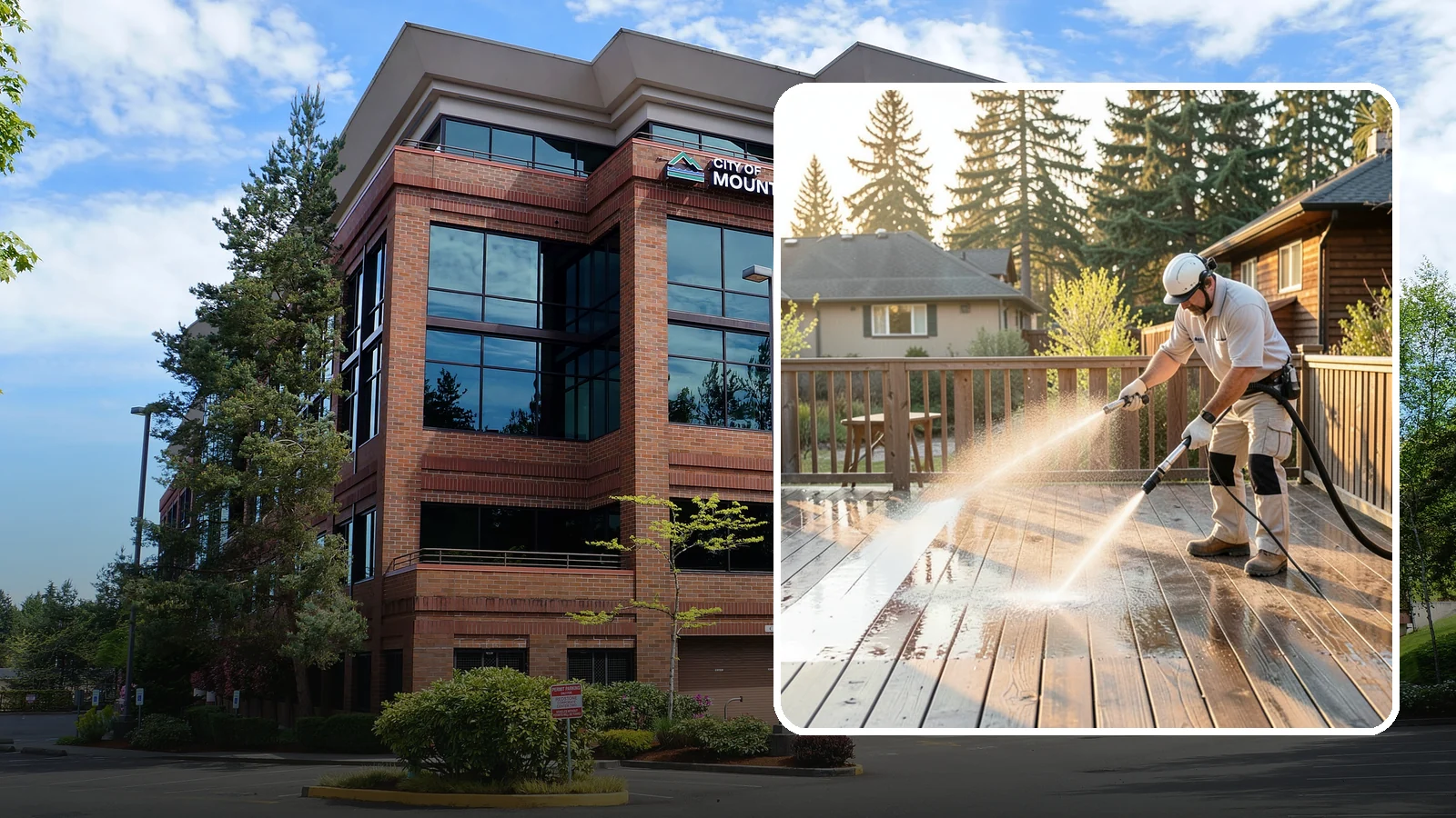 Pressure-Treated Deck Cleaning in Mountlake Terrace, Snohomish County, WA - Clean pressure-treated decks to strip greying and growth while keeping the softwood intact.