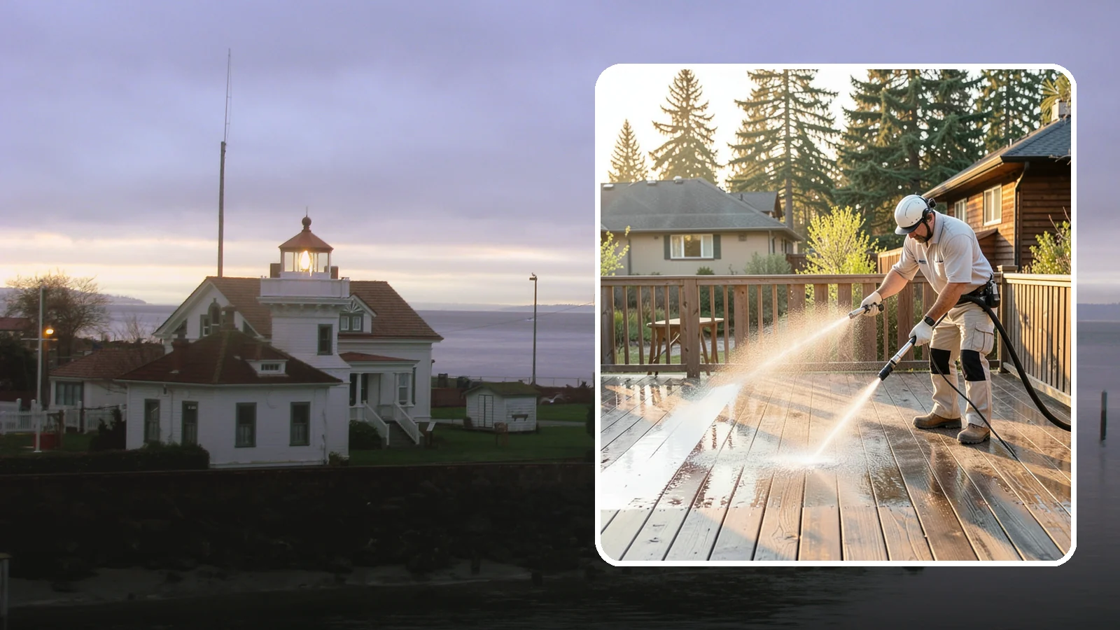 Pressure-Treated Deck Cleaning in Mukilteo, Snohomish County, WA - Clean pressure-treated decks to strip greying and growth while keeping the softwood intact.