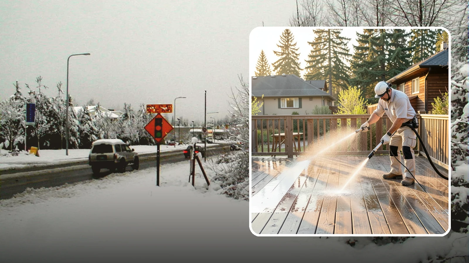 Pressure-Treated Deck Cleaning in Newcastle, King County, WA - Clean pressure-treated decks to strip greying and growth while keeping the softwood intact.
