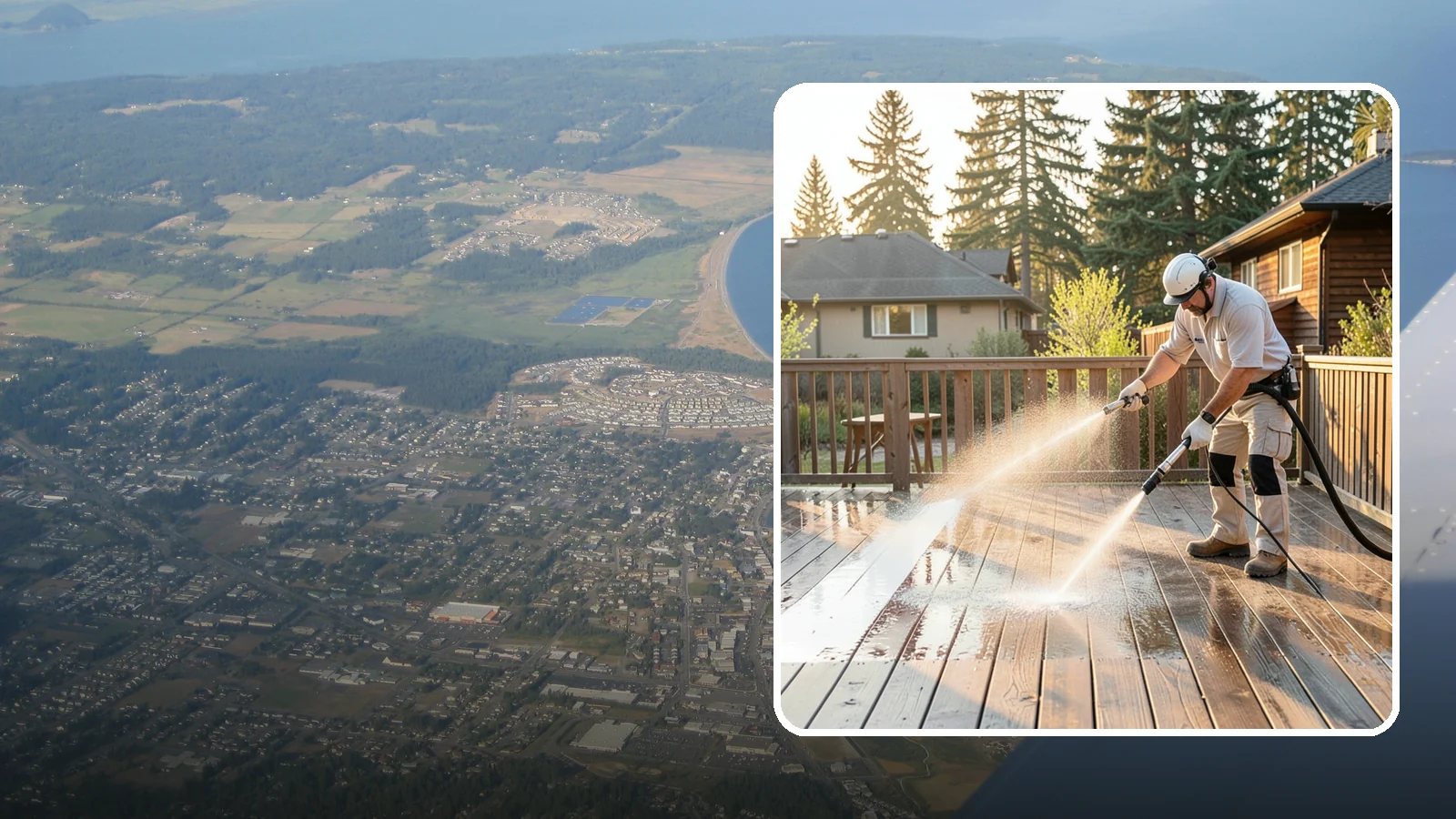 Pressure-Treated Deck Cleaning in Oak Harbor, Island County, WA - Clean pressure-treated decks to strip greying and growth while keeping the softwood intact.