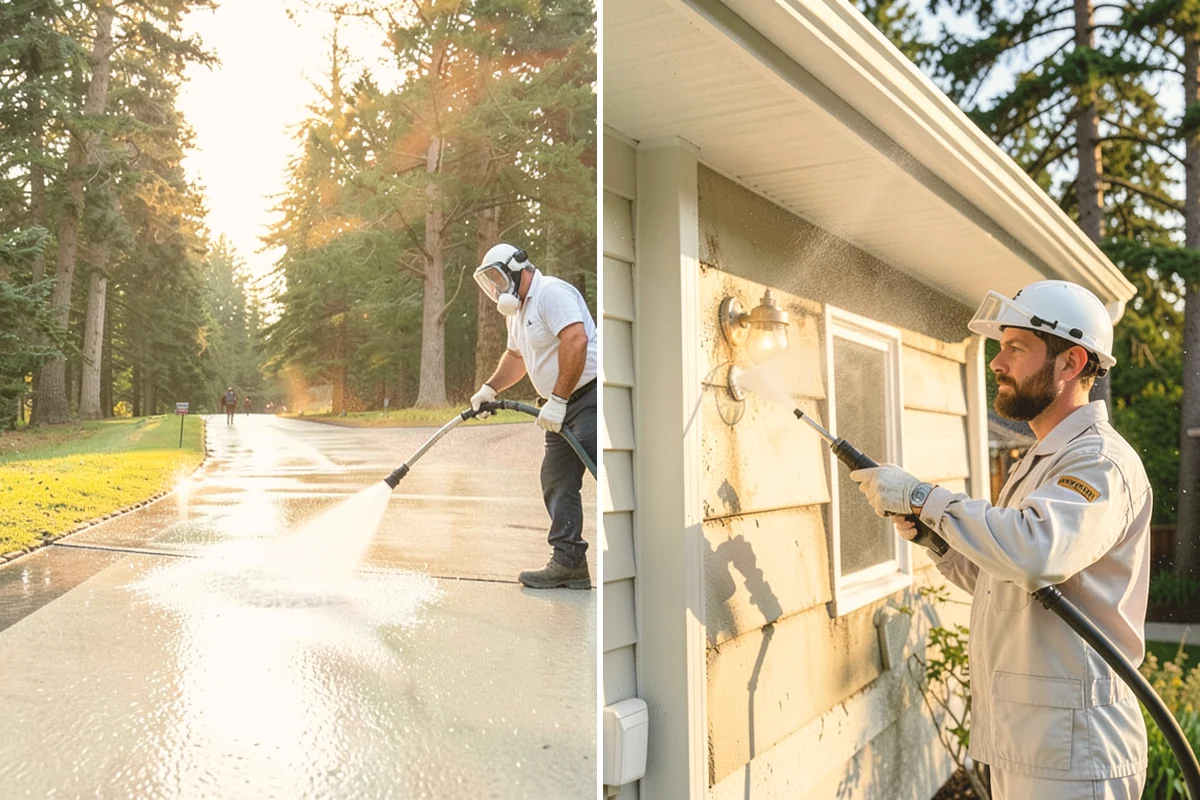 Pressure-Treated Deck Cleaning in Orting, Pierce County, WA - Clear the deck and protect plantings