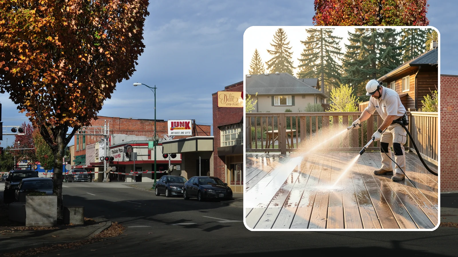 Pressure-Treated Deck Cleaning in Puyallup, Pierce County, WA - Clean pressure-treated decks to strip greying and growth while keeping the softwood intact.