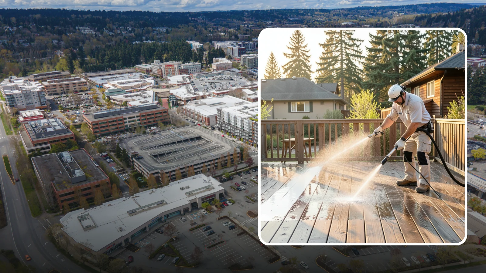 Pressure-Treated Deck Cleaning in Redmond, King County, WA - Clean pressure-treated decks to strip greying and growth while keeping the softwood intact.