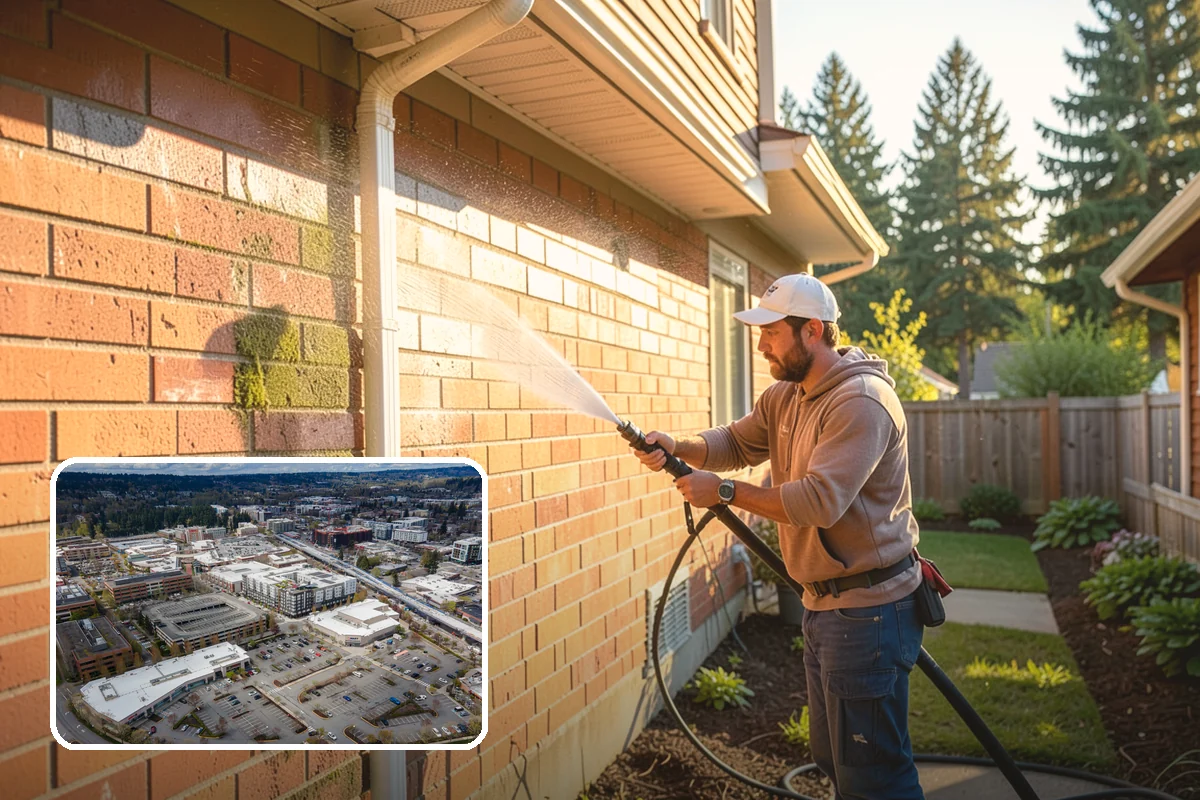 Pressure-Treated Deck Cleaning in Redmond, King County, WA - Strips greying and algae from treated boards