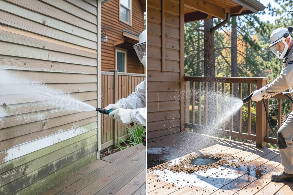Pressure-Treated Deck Cleaning in Renton, King County, WA - Clear the deck and protect plantings