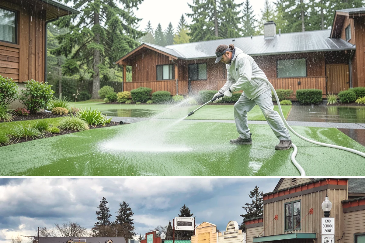 Pressure-Treated Deck Cleaning in Roy, Pierce County, WA - Clean pressure-treated decks in summer so boards dry fully before restaining.