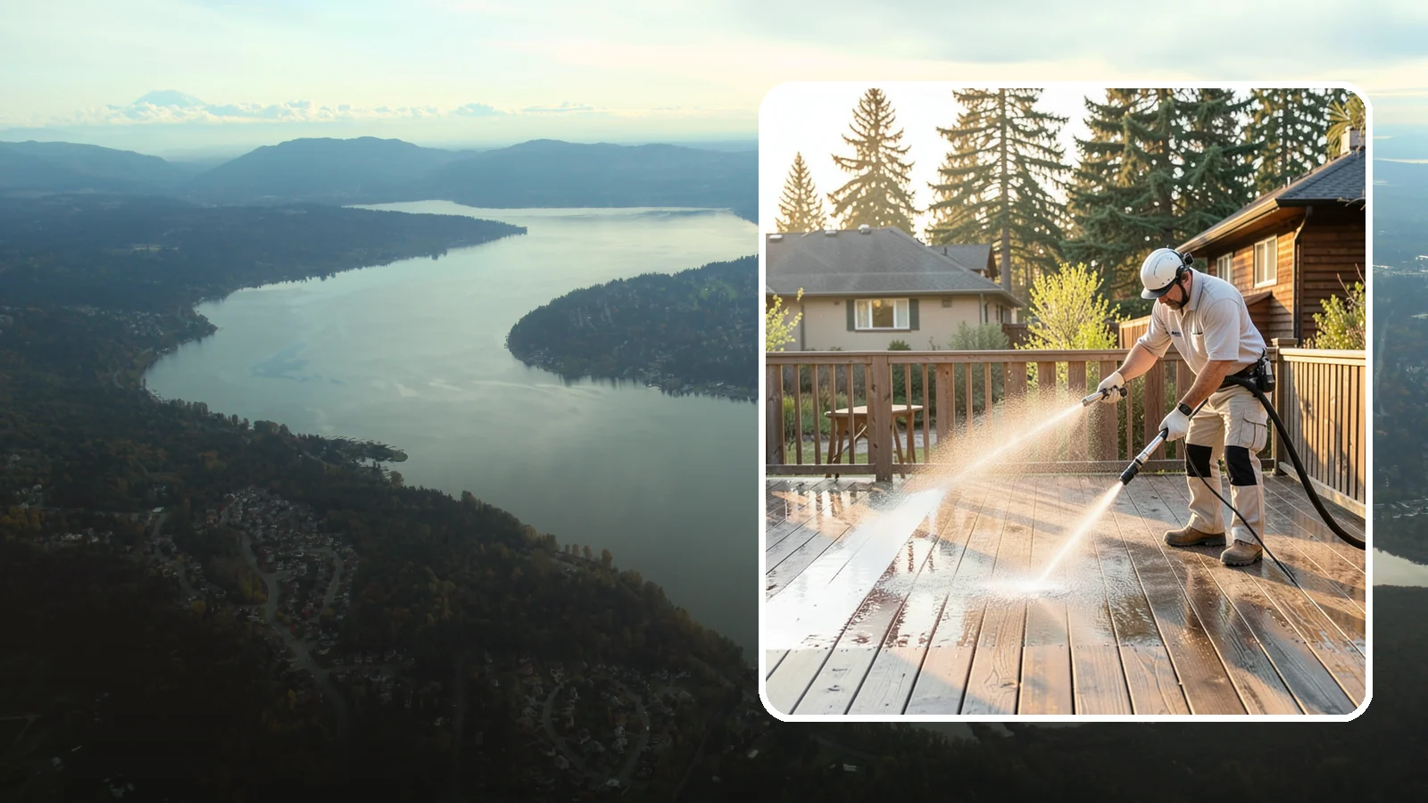 Pressure-Treated Deck Cleaning in Sammamish, King County, WA - Clean pressure-treated decks to strip greying and growth while keeping the softwood intact.