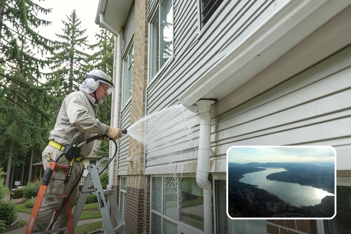 Pressure-Treated Deck Cleaning in Sammamish, King County, WA - Strips greying and algae from treated boards