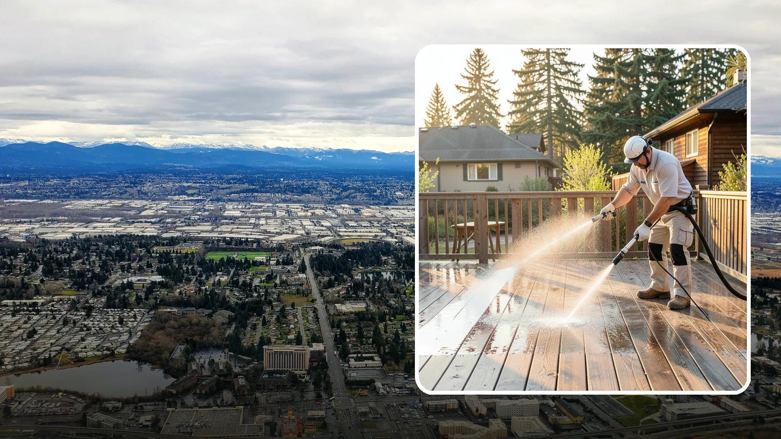 Pressure-Treated Deck Cleaning in SeaTac, King County, WA - Clean pressure-treated decks to strip greying and growth while keeping the softwood intact.