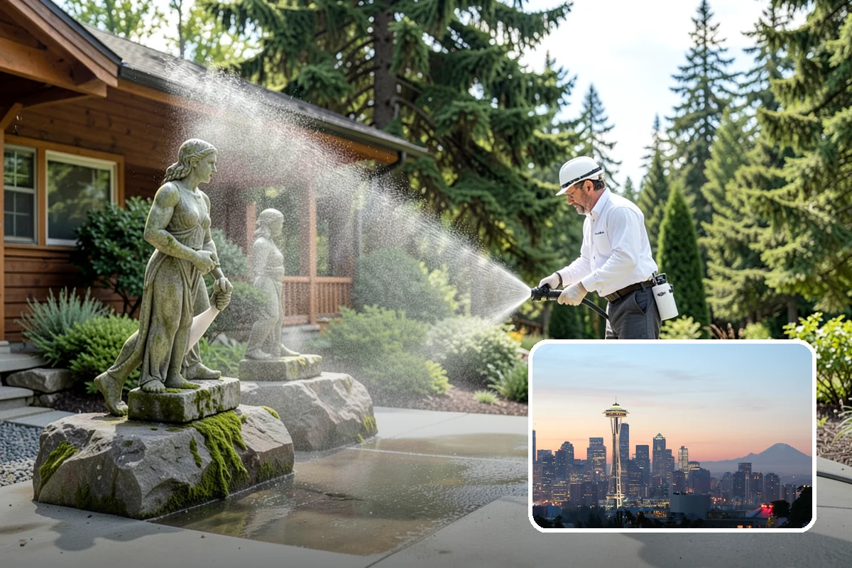 Pressure-Treated Deck Cleaning in Seattle, King County, WA - Strips greying and algae from treated boards