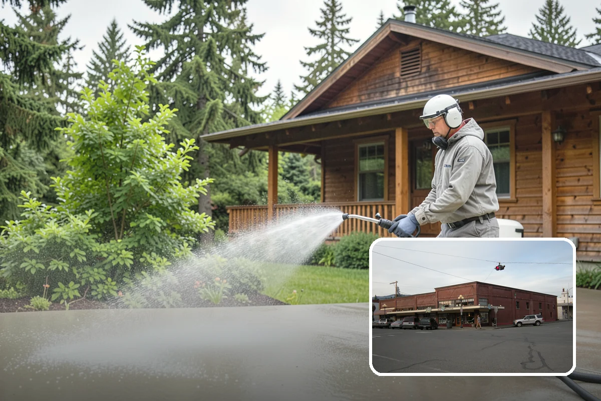 Pressure-Treated Deck Cleaning in Sedro-Woolley, Skagit County, WA - Strips greying and algae from treated boards