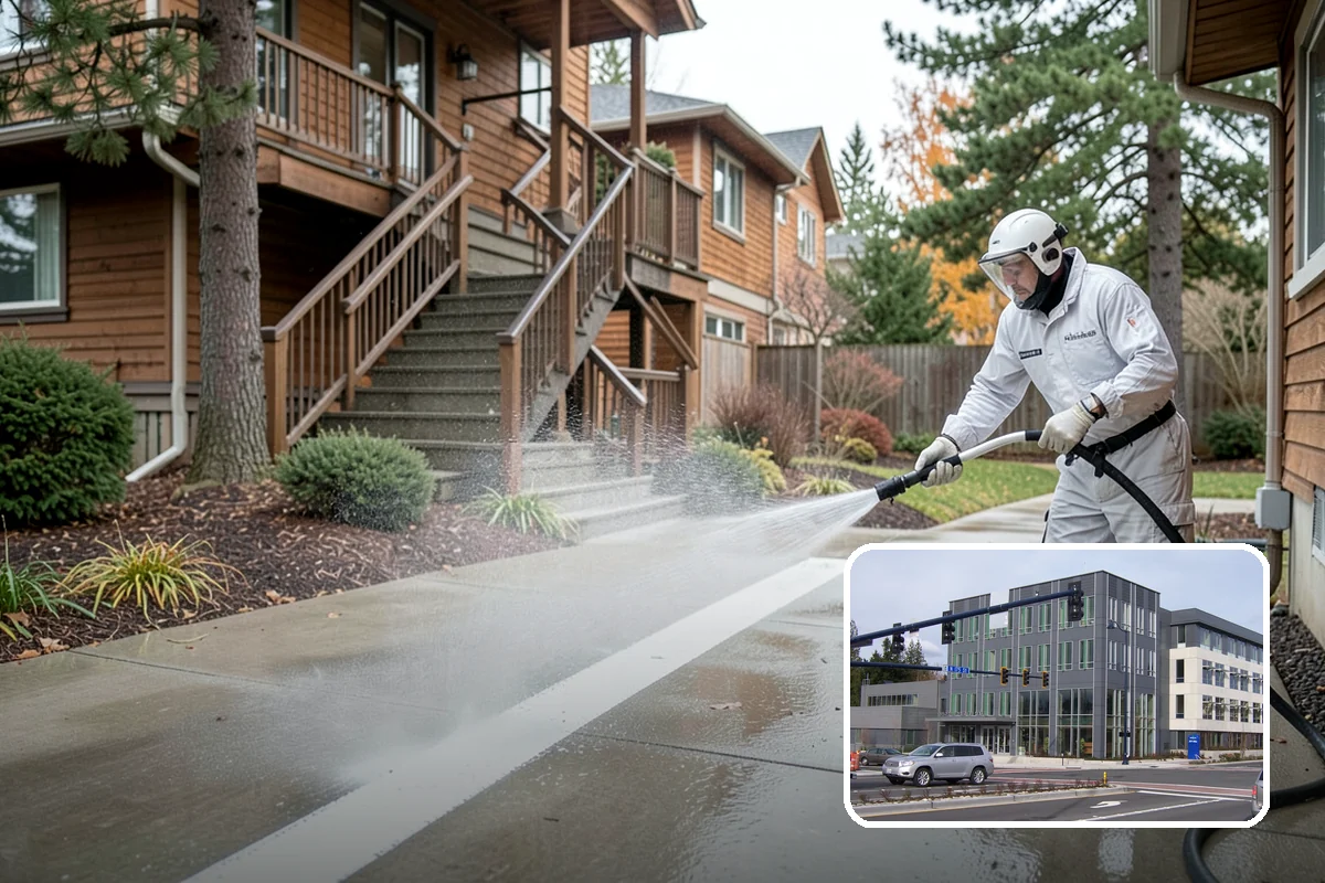 Pressure-Treated Deck Cleaning in Shoreline, King County, WA - Strips greying and algae from treated boards