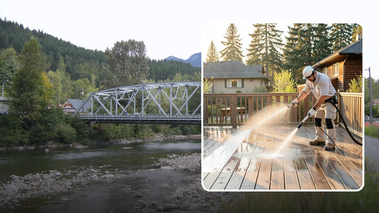 Pressure-Treated Deck Cleaning in Skykomish, King County, WA - Clean pressure-treated decks to strip greying and growth while keeping the softwood intact.