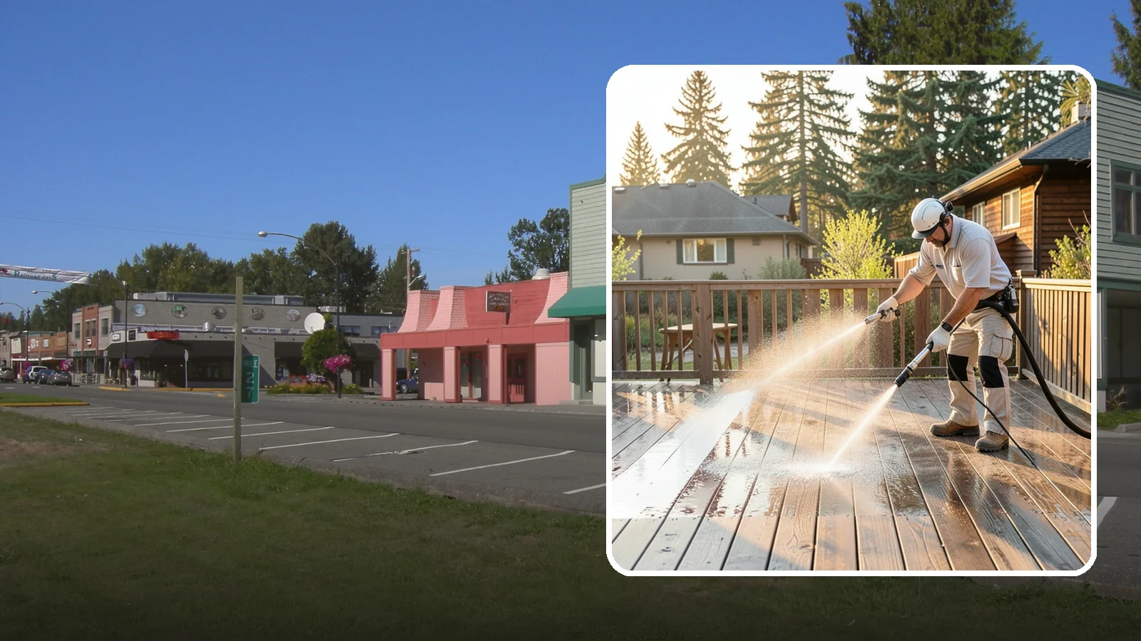 Pressure-Treated Deck Cleaning in Snoqualmie, King County, WA - Clean pressure-treated decks to strip greying and growth while keeping the softwood intact.
