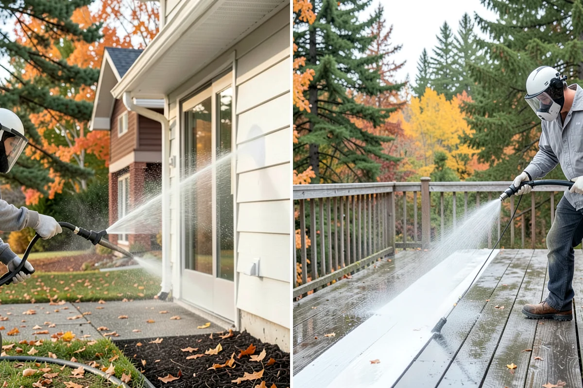 Pressure-Treated Deck Cleaning in Snoqualmie, King County, WA - Clear the deck and protect plantings