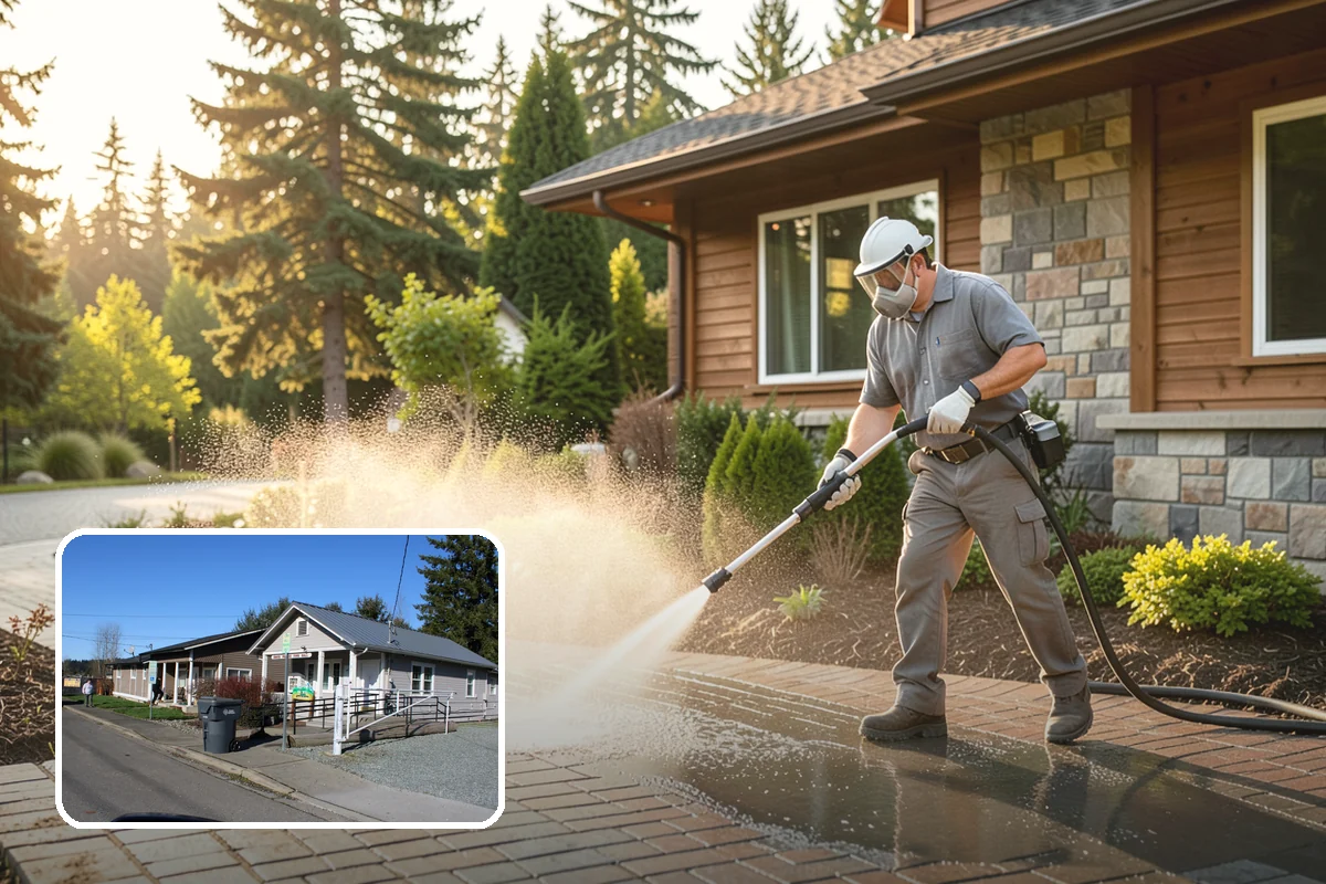 Pressure-Treated Deck Cleaning in South Prairie, Pierce County, WA - Strips greying and algae from treated boards