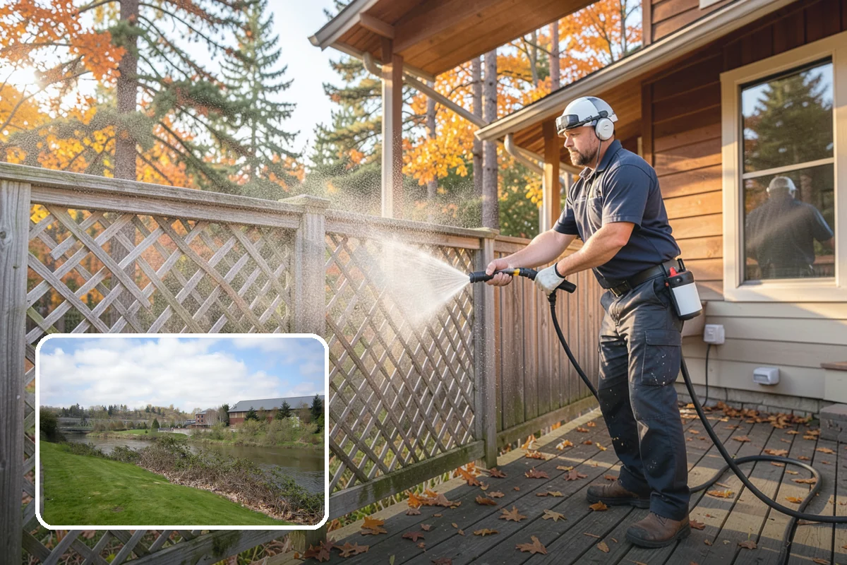 Pressure-Treated Deck Cleaning in Tukwila, King County, WA - Strips greying and algae from treated boards