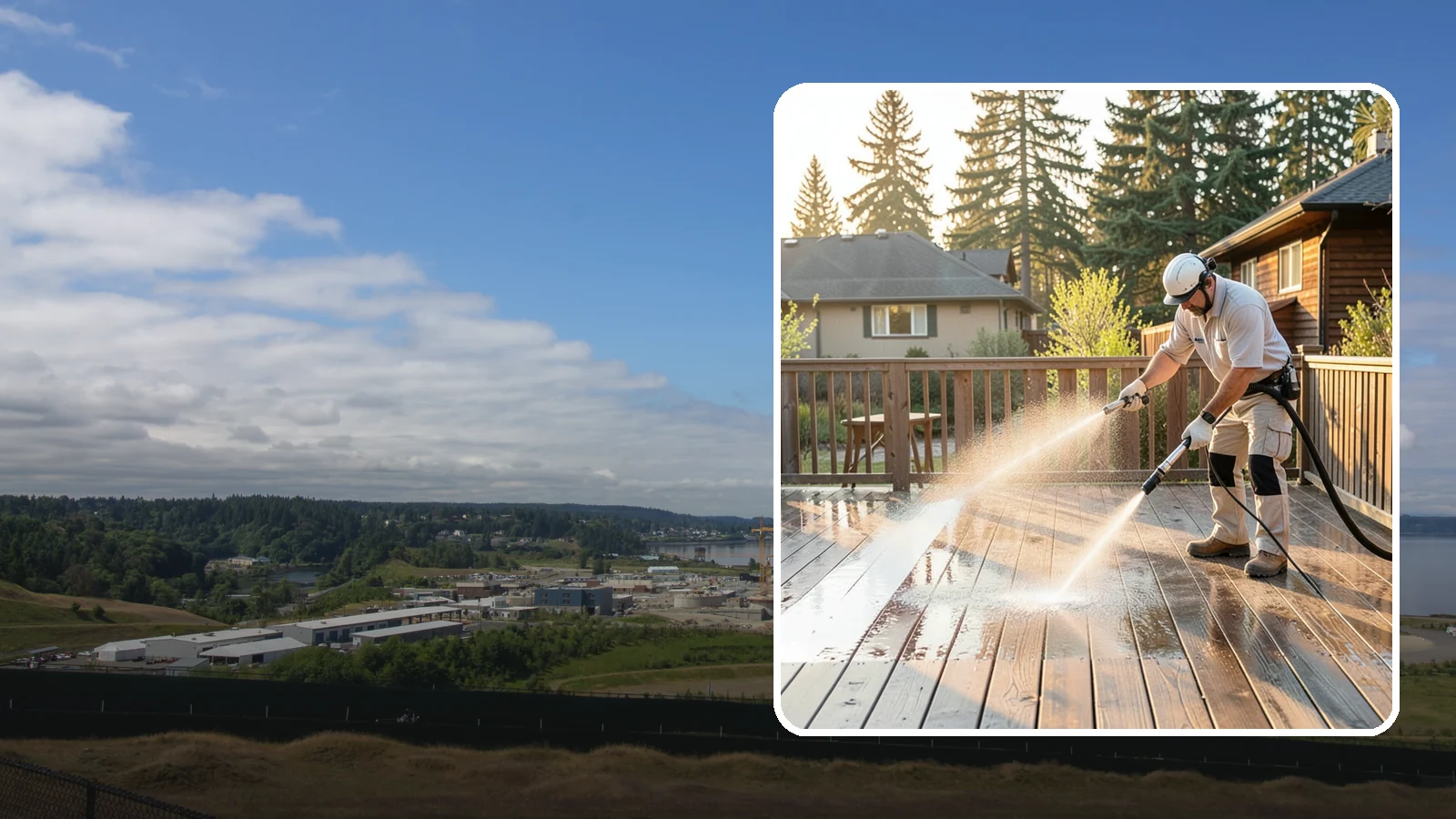 Pressure-Treated Deck Cleaning in University Place, Pierce County, WA - Clean pressure-treated decks to strip greying and growth while keeping the softwood intact.