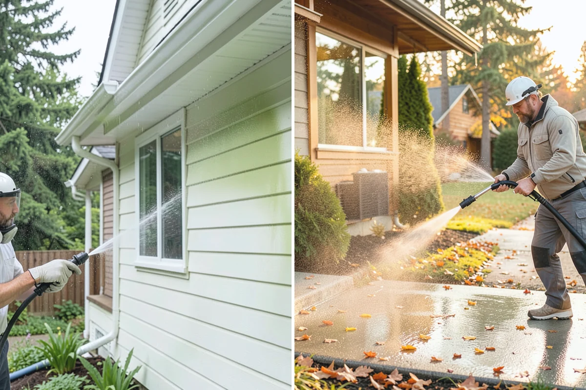 Pressure-Treated Deck Cleaning in Wilkeson, Pierce County, WA - Clear the deck and protect plantings