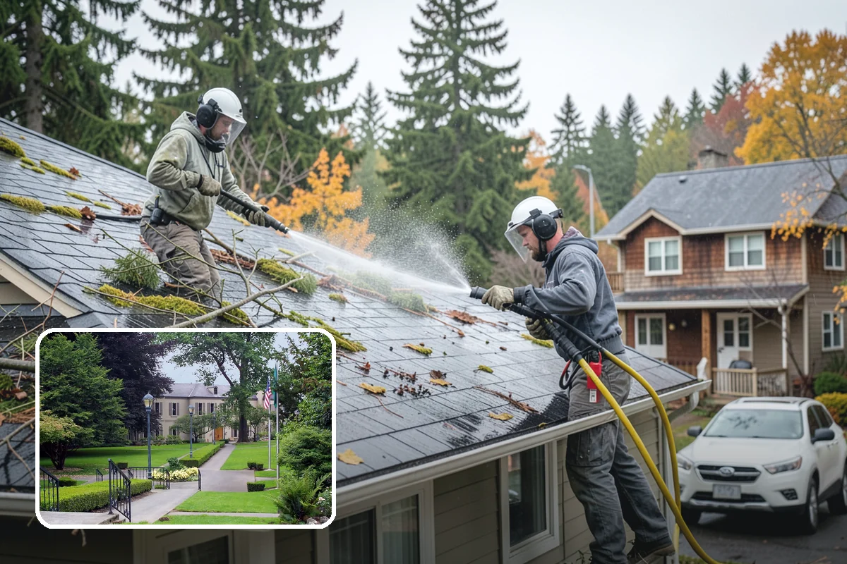 Pressure-Treated Deck Cleaning in Woodinville, King County, WA - Strips greying and algae from treated boards