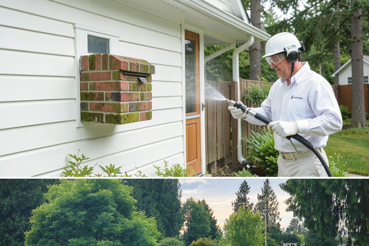 Pressure Washing Consultation in Bonney Lake, Pierce County, WA - A consultation is worthwhile any time of year, and scheduling in late winter helps plan a full cleaning before spring growth...