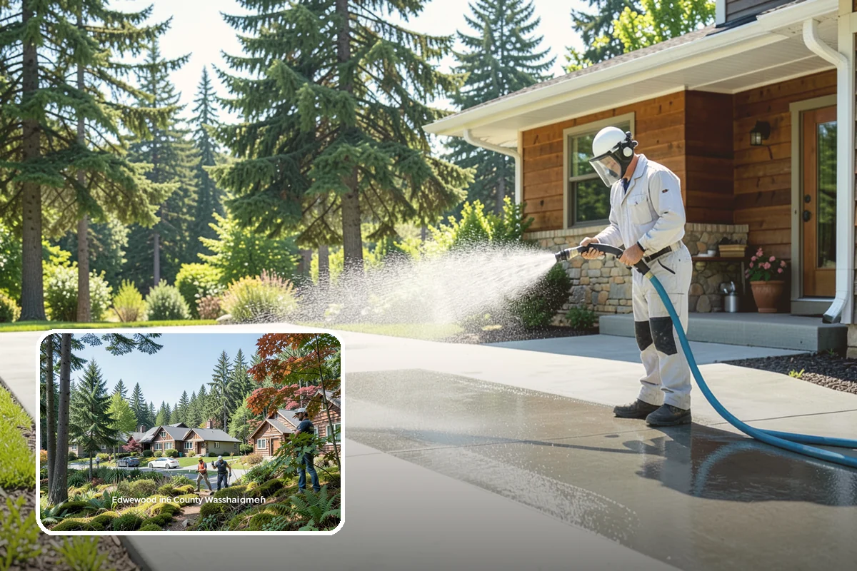 Pressure Washing Consultation in Edgewood, Pierce County, WA - Matches methods to each surface safely