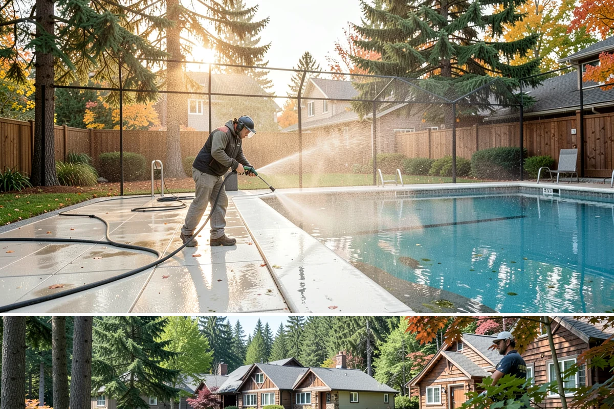 Pressure Washing Consultation in Edgewood, Pierce County, WA - A consultation is worthwhile any time of year, and scheduling in late winter helps plan a full cleaning before spring growth...