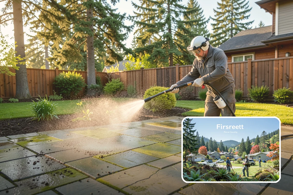 Pressure Washing Consultation in Fircrest, Pierce County, WA - Matches methods to each surface safely