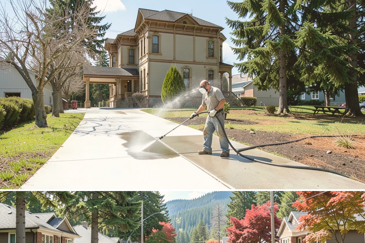 Pressure Washing Consultation in Hunts Point, King County, WA - A consultation is worthwhile any time of year, and scheduling in late winter helps plan a full cleaning before spring growth...