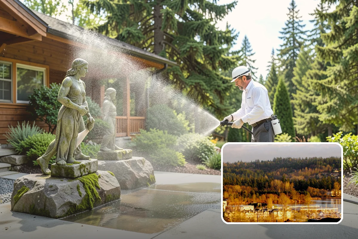 Pressure Washing Consultation in Kenmore, King County, WA - Matches methods to each surface safely