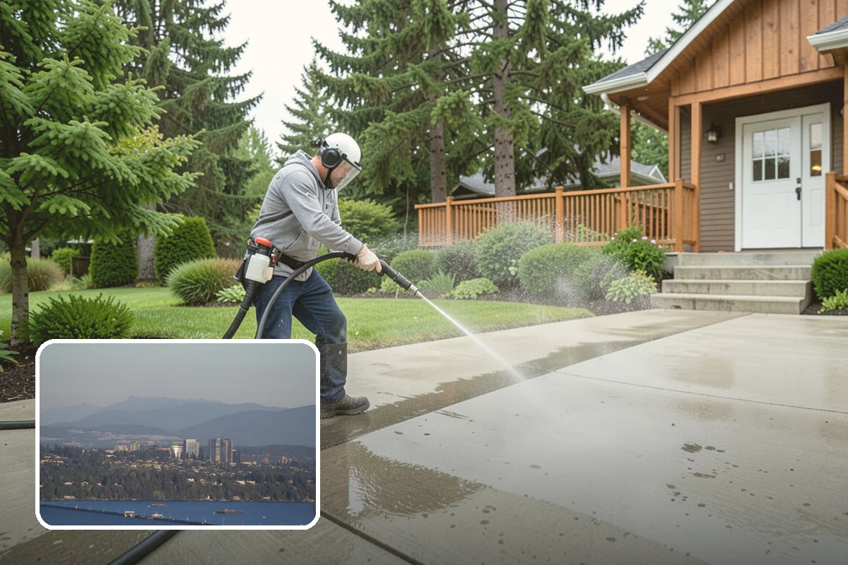 Pressure Washing Consultation in Medina, King County, WA - Matches methods to each surface safely